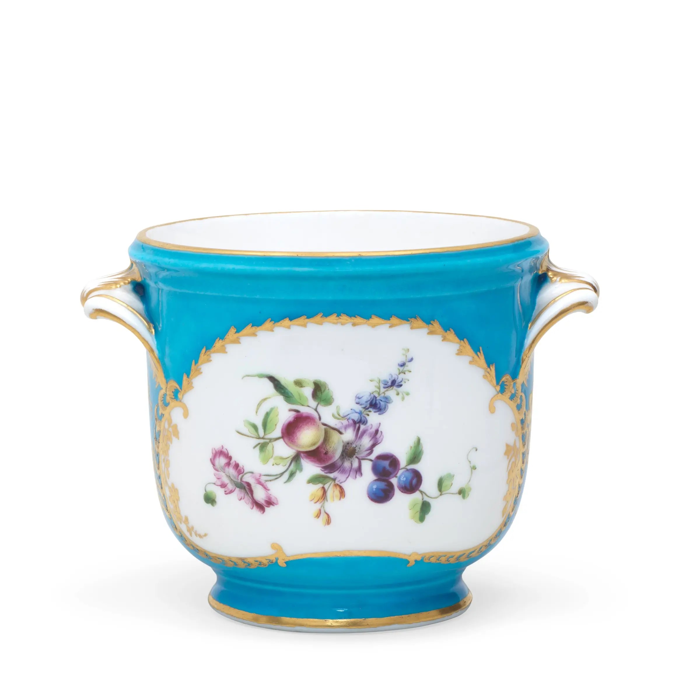 Seau à verre à fond bleu céleste issu du service Louis XV
